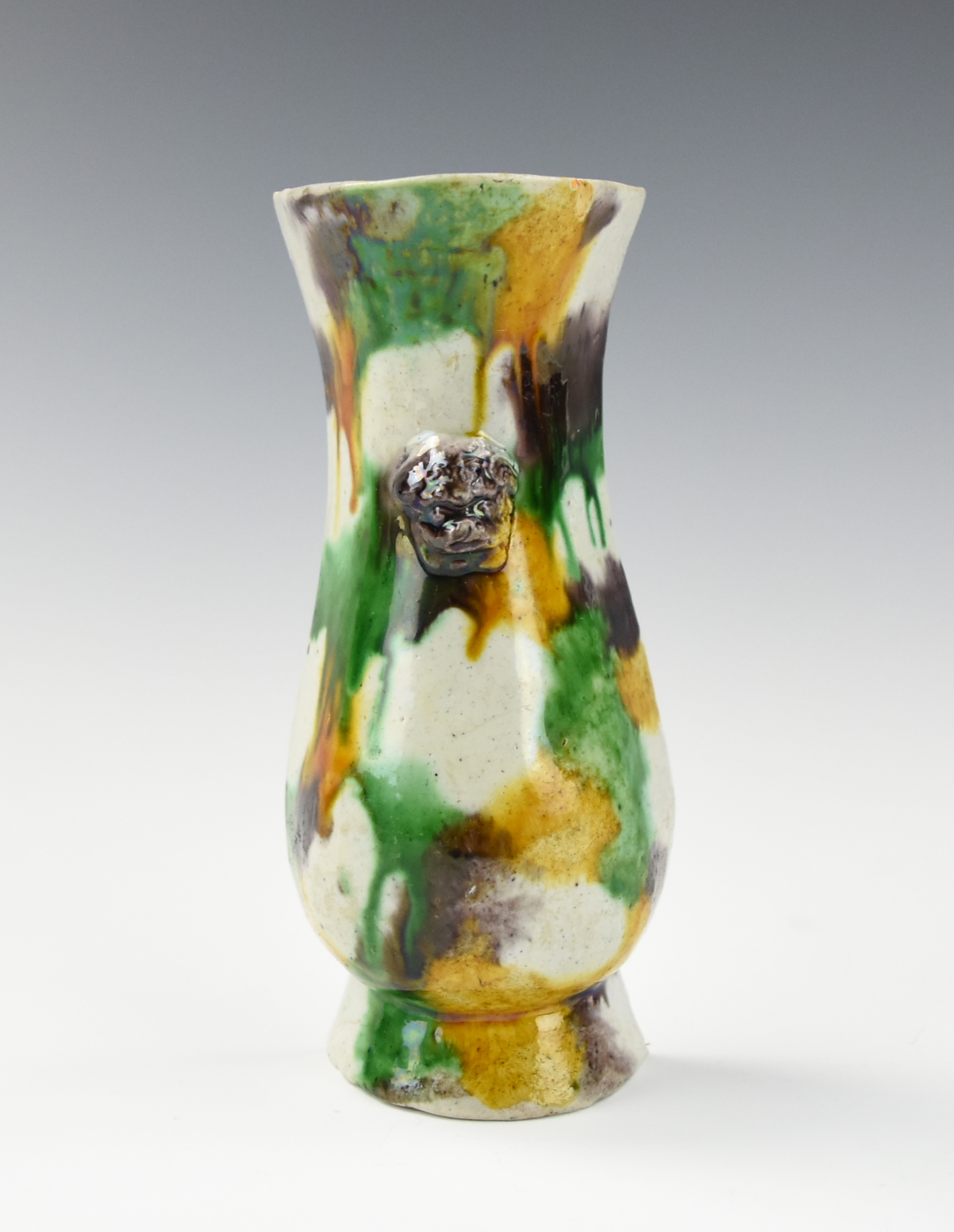 CHINESE SANCAI GLAZED WALL VASE,