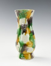 CHINESE SANCAI GLAZED WALL VAS