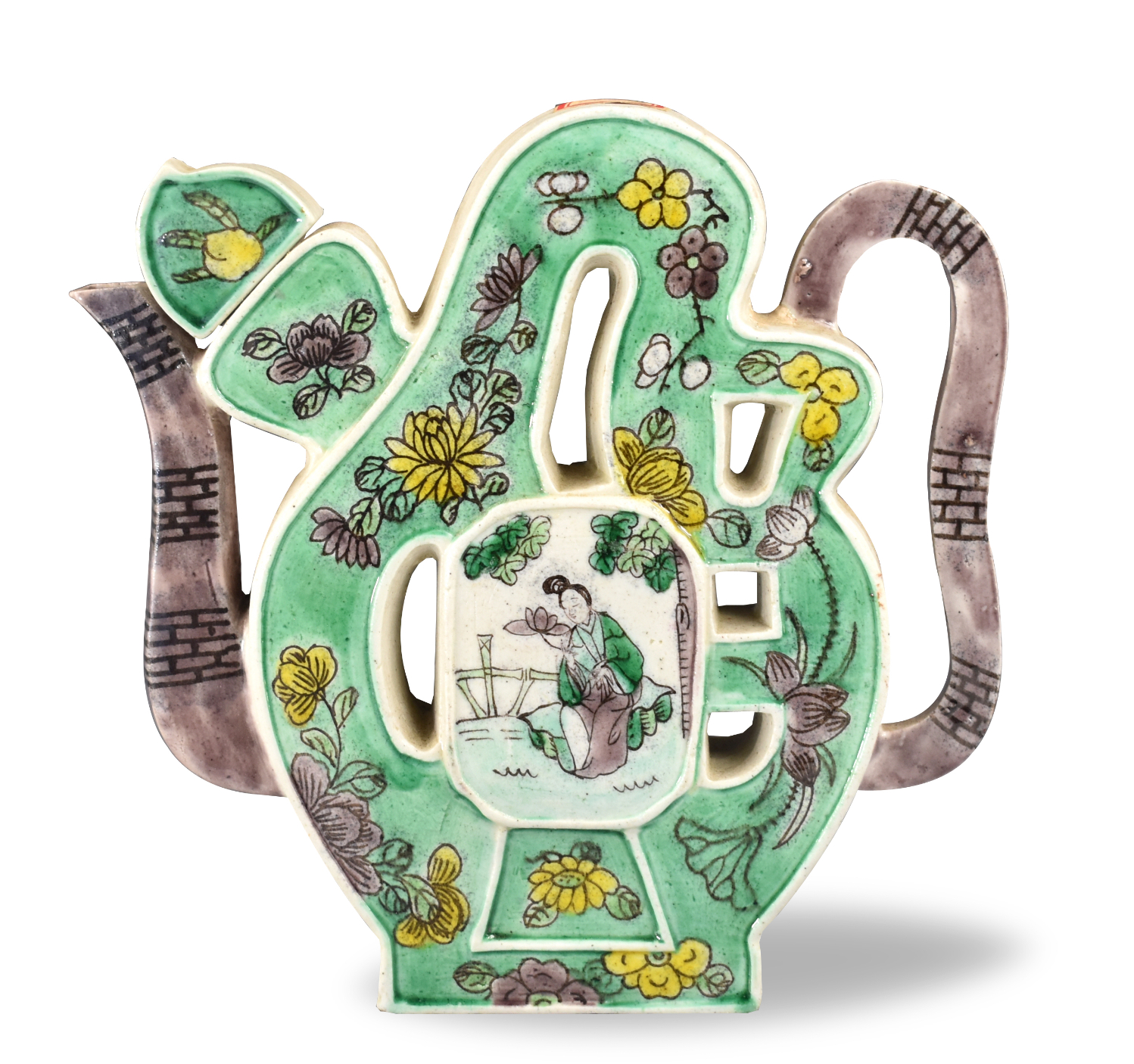 CHINESE SANCAI GLAZED WINE EWER,
