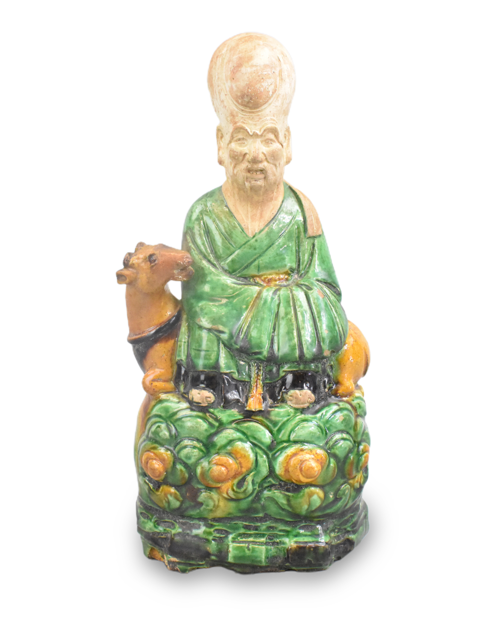 CHINESE SANCAI GLAZED"SHOU"FIGURE