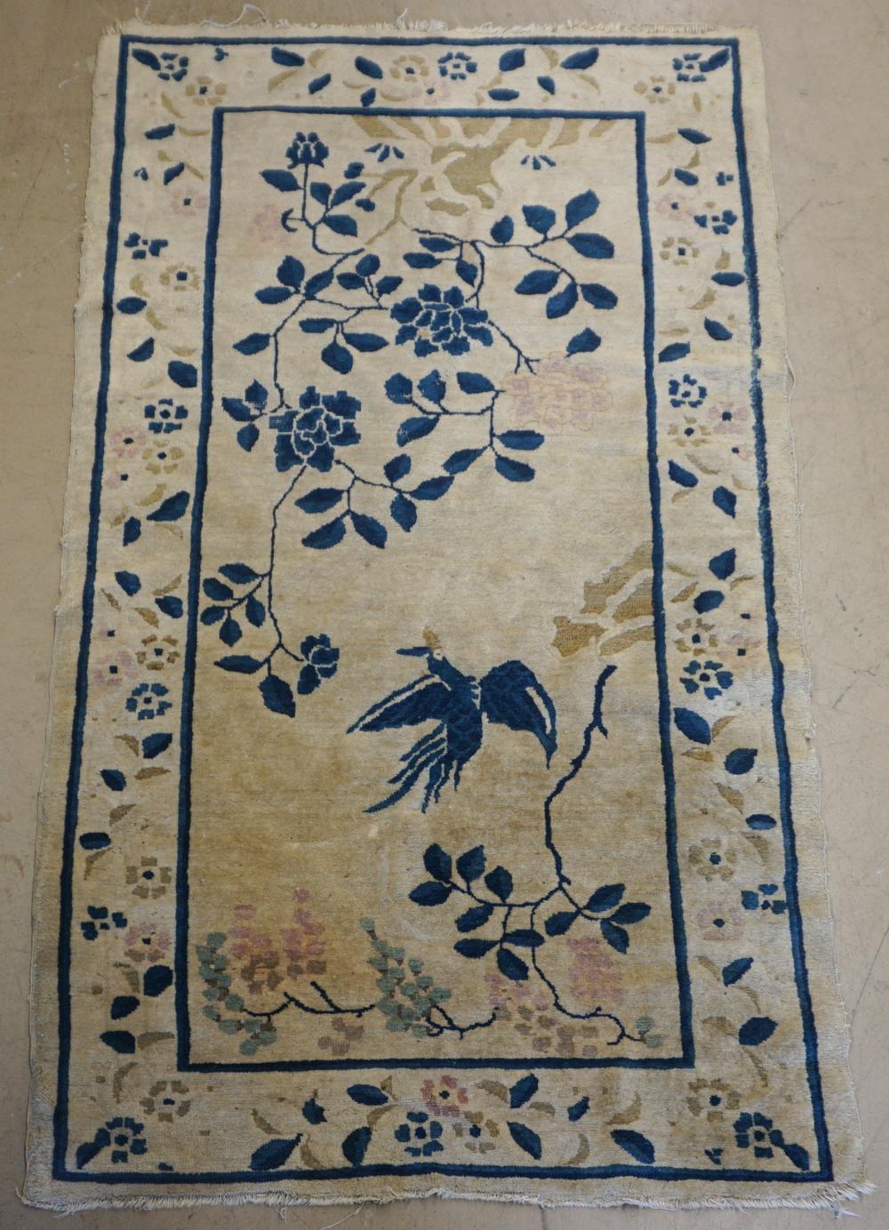 CHINESE SAND-BEIGE GROUND RUG, 5 FT