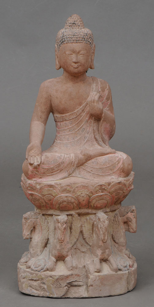 CHINESE SANDSTONE FIGURE OF