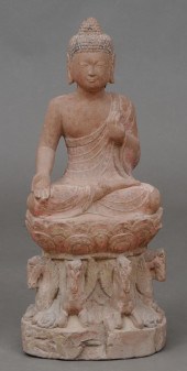 CHINESE SANDSTONE FIGURE OF BU