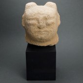 CHINESE SANDSTONE HEAD OF A TE