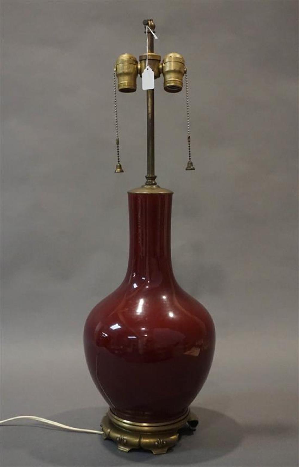 CHINESE SANG DE BOEUF GLAZED VASE