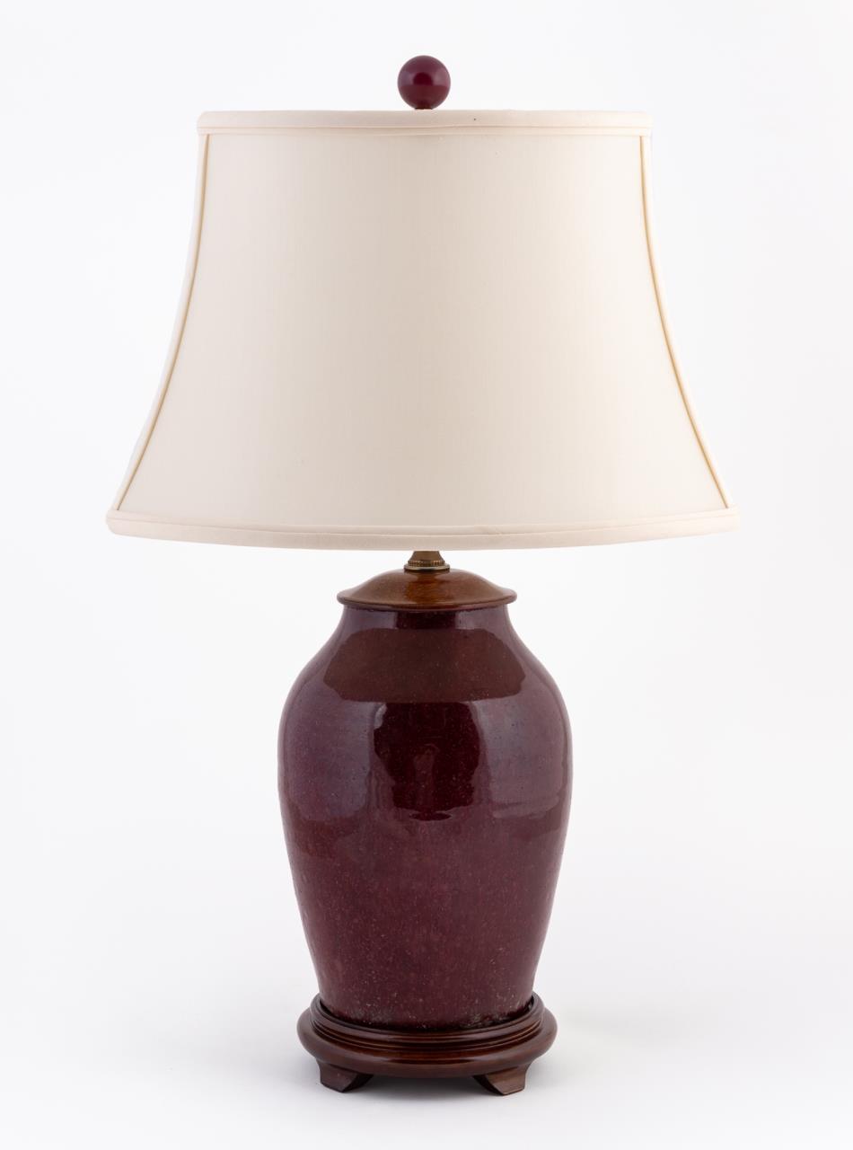 CHINESE SANG DE BOEUF TABLE LAMP