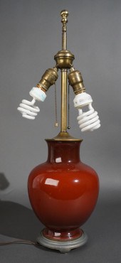 CHINESE SANG DE BOEUF VASE MOU
