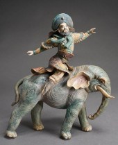 CHINESE SANGCAI GLAZED POTTERY