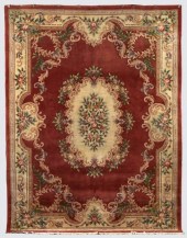 Chinese Savonnerie Carpet,  9'