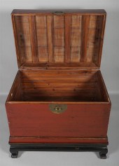 CHINESE SCARLET LACQUERED CHES