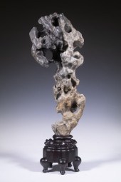 CHINESE SCHOLAR'S ROCK ON WOOD