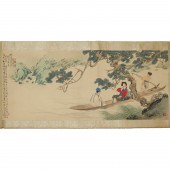 CHINESE SCHOOL, SCROLL PAINTIN