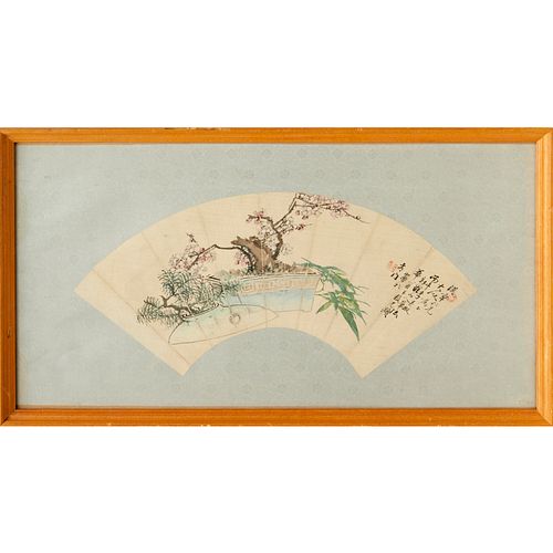 CHINESE SCHOOL, SILK FAN FACE