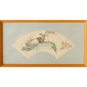CHINESE SCHOOL, SILK FAN FACE