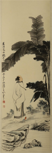 CHINESE SCROLL PAINTING OF MAN