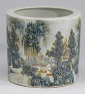 CHINESE SCROLL POT DECORATED W