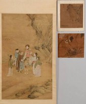CHINESE SCROLL W/ HORSE & 2 SC