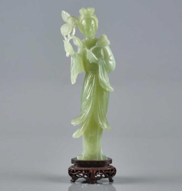 CHINESE SERPENTINE FIGURE OF