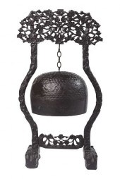 CHINESE SIGNED BRONZE GONG IN