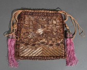 CHINESE SILK AND COUCHED METAL