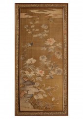 CHINESE SILK "BIRD AND FLOWER"