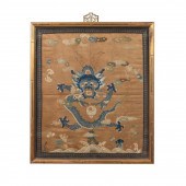 CHINESE SILK DRAGON AND BAT EM