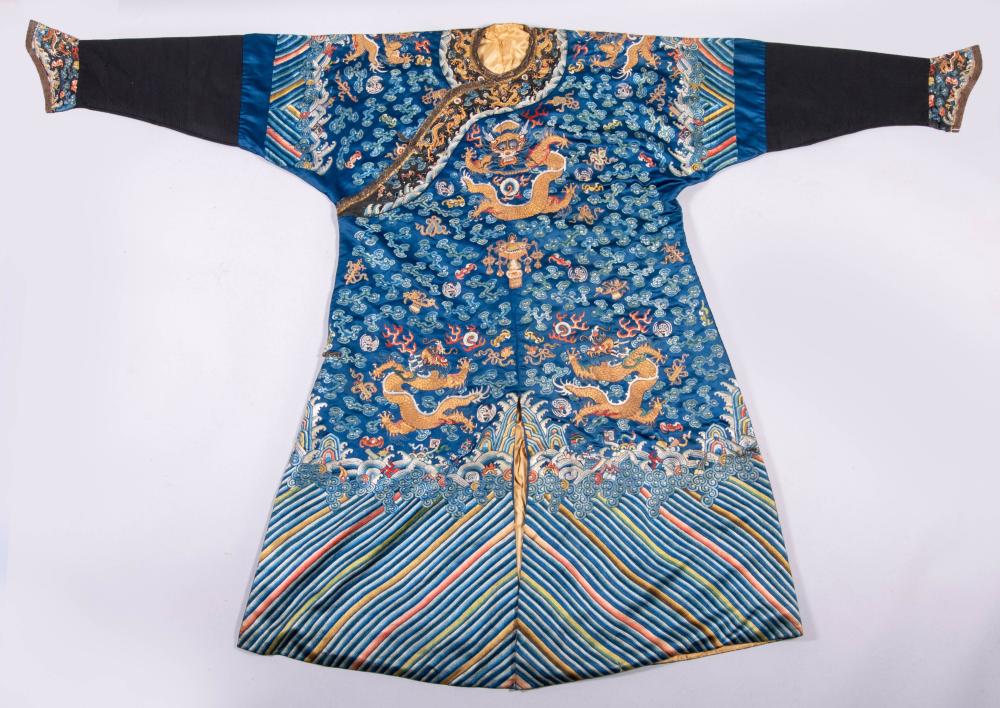 CHINESE SILK EMBROIDERED AND