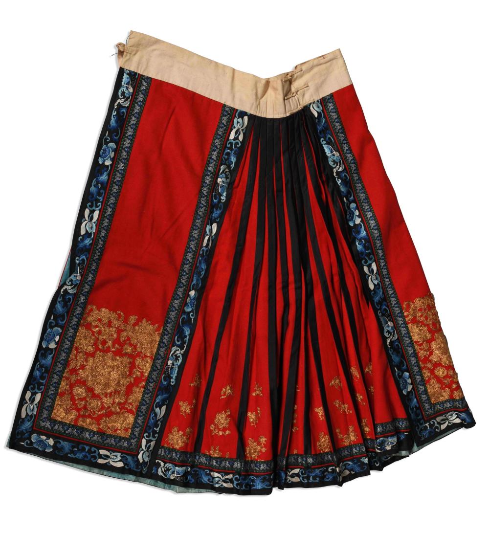 CHINESE SILK EMBROIDERED AND