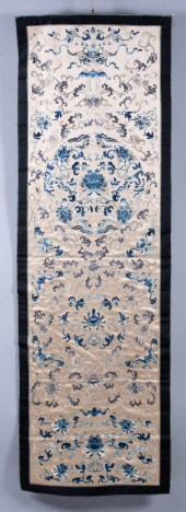 CHINESE SILK EMBROIDERED CHAIR