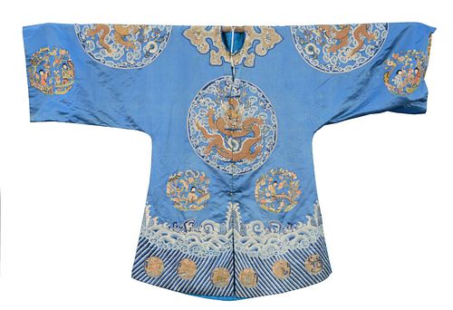 CHINESE SILK EMBROIDERED DRAGON