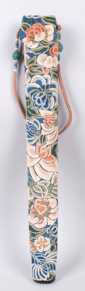 CHINESE SILK EMBROIDERED FAN C