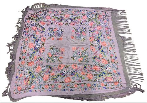 CHINESE SILK EMBROIDERED PIANO