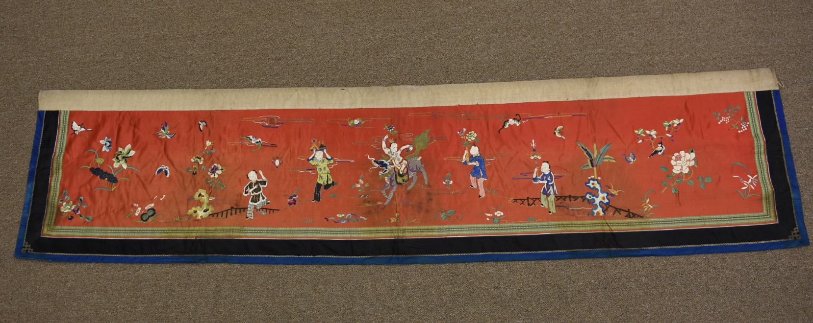 CHINESE SILK EMBROIDERY W/ BOYS &
