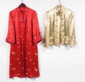CHINESE SILK JACKET AND LONG C