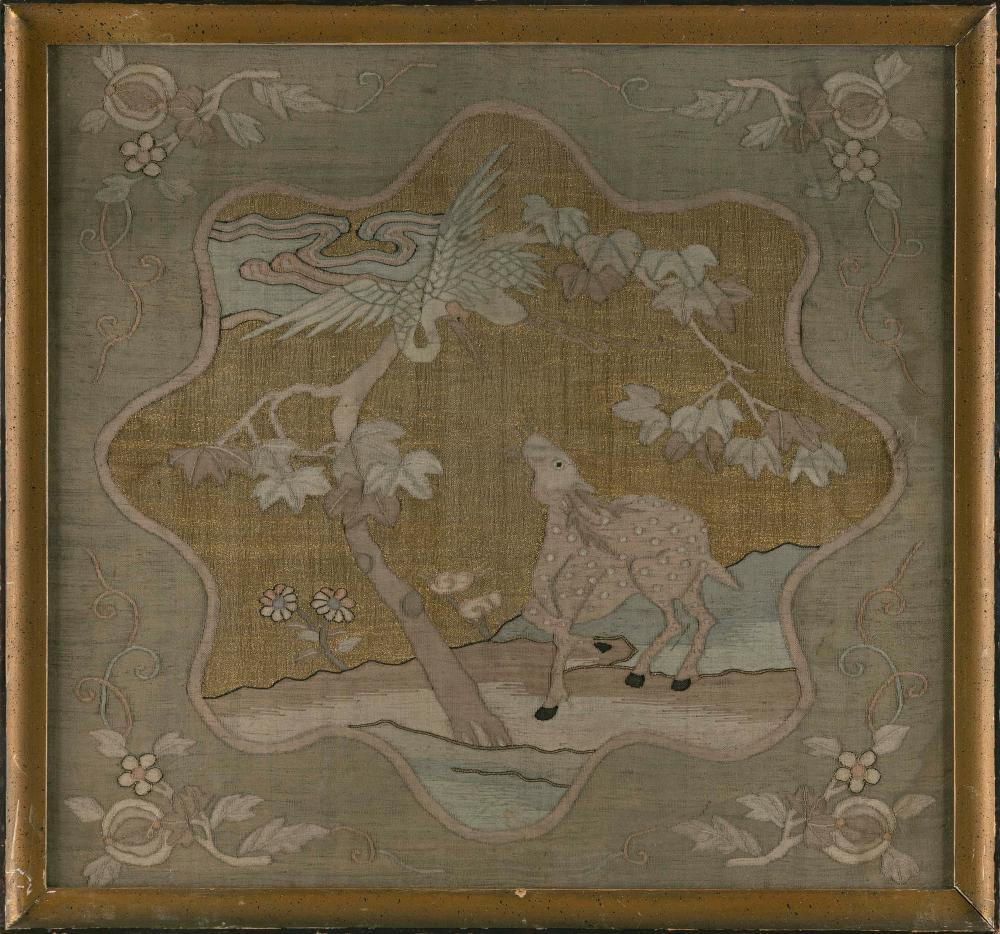 CHINESE SILK KESI PANEL 19TH