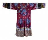CHINESE SILK NEEDLEWORK DRAGON