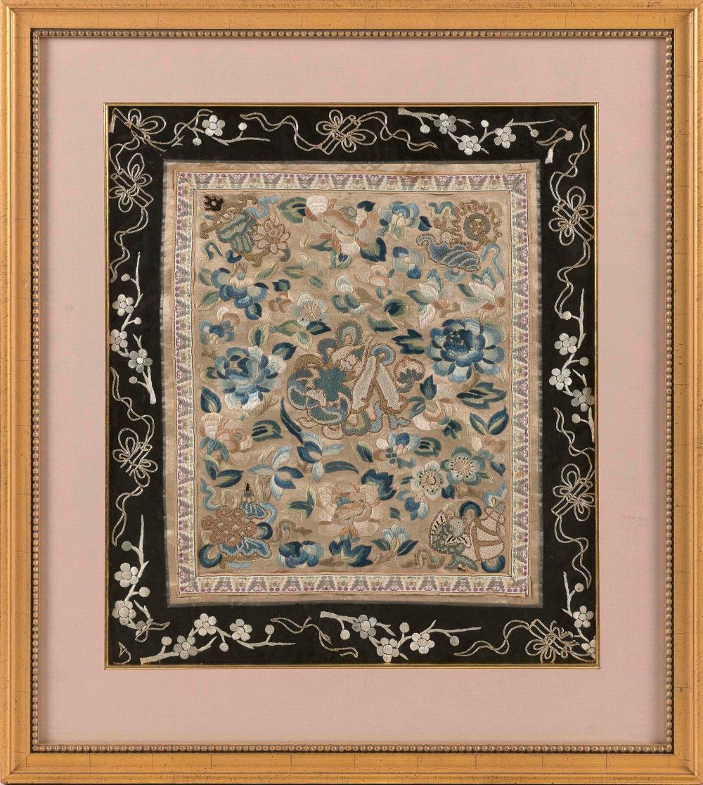 CHINESE SILK NEEDLEWORK PANEL