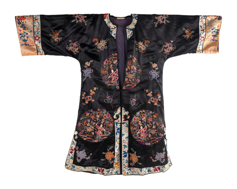 CHINESE SILK NEEDLEWORK ROBE