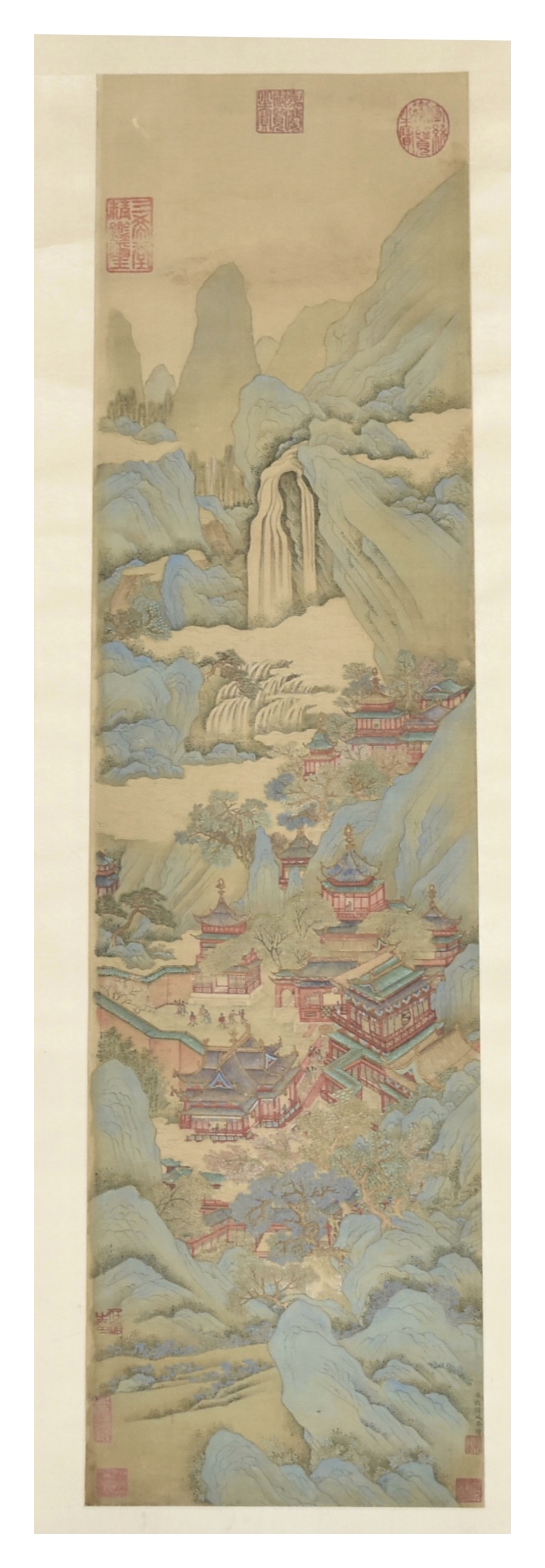 CHINESE SILK PAINTING OF LANDSCAPE,