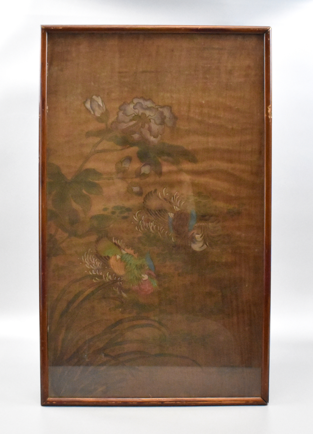 CHINESE SILK PAINTING OF MANDARIN