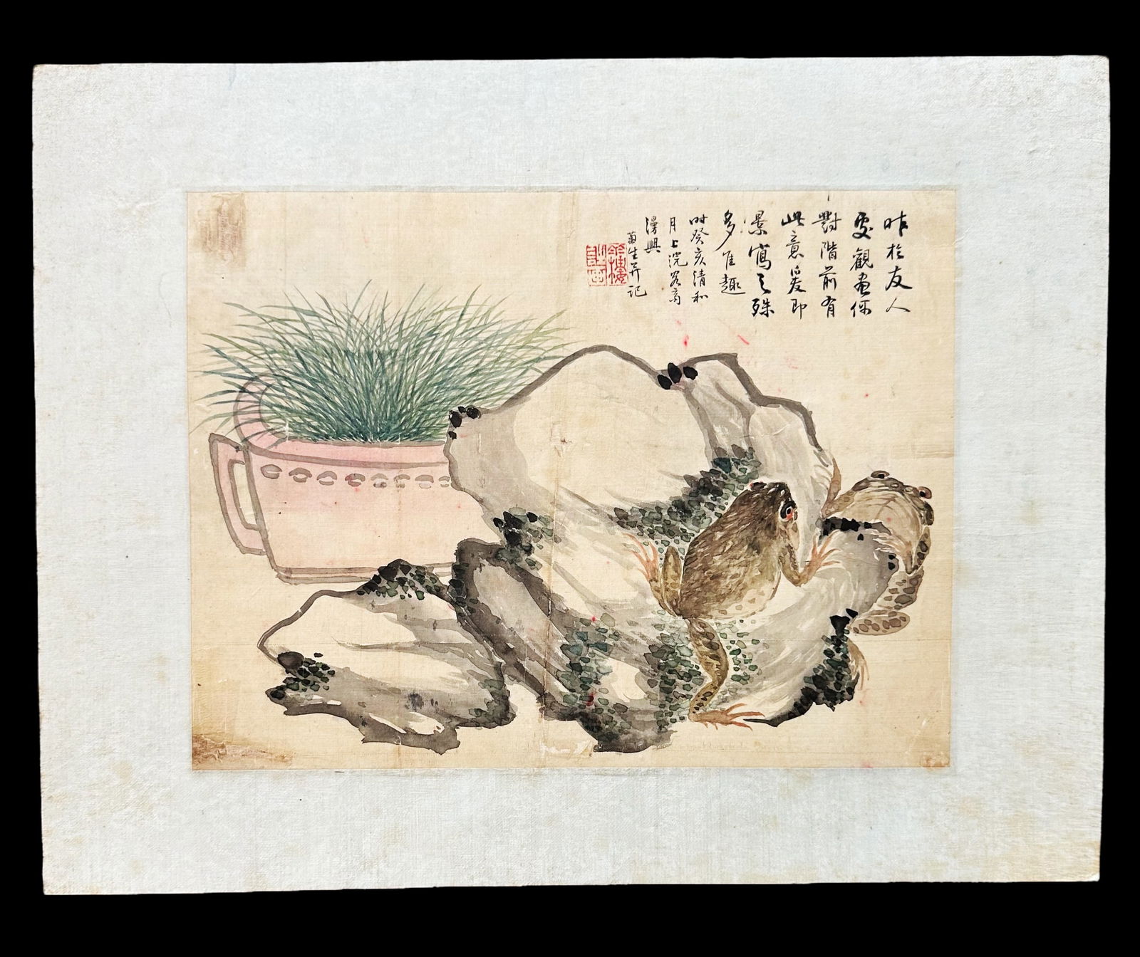 CHINESE SILK PAINTING ,(WANG