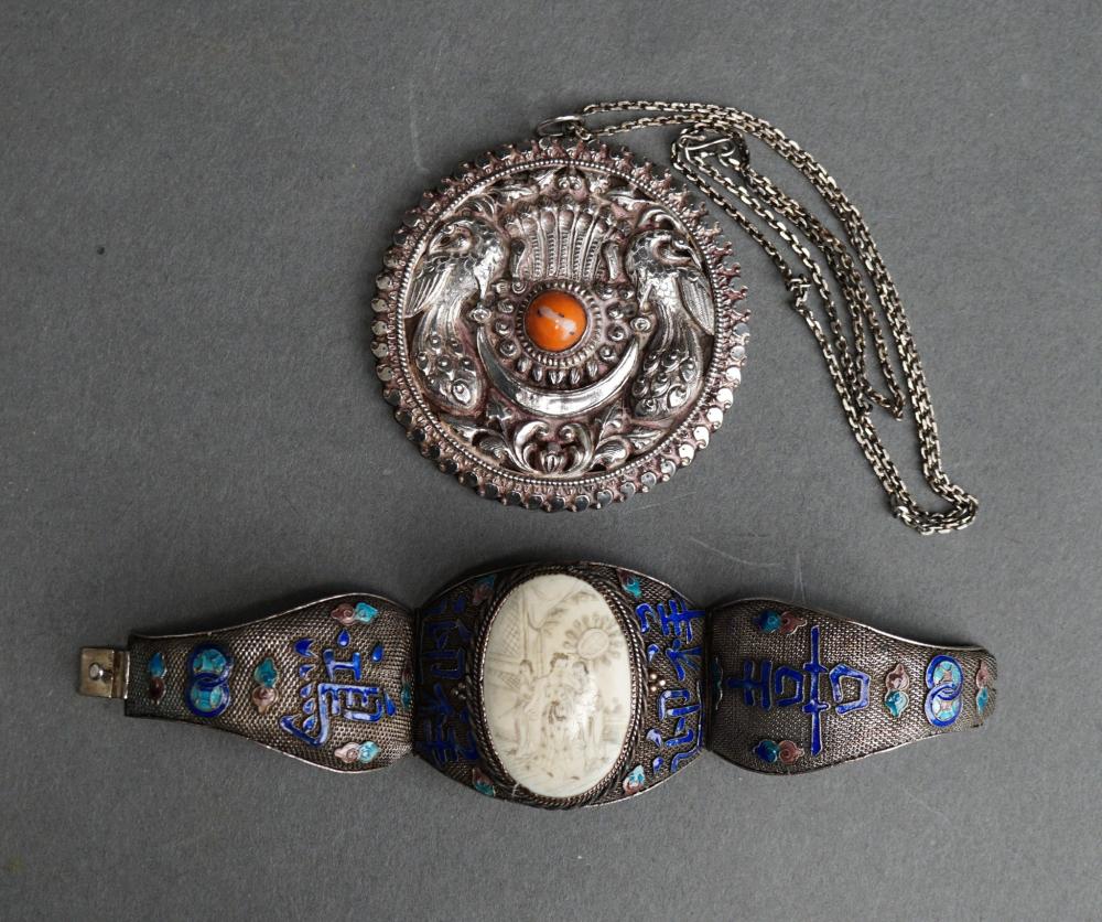 CHINESE SILVER AND ENAMEL