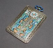 CHINESE SILVER AND ENAMEL PEND