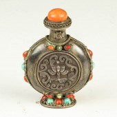CHINESE SILVER AND GEMSTONE IN