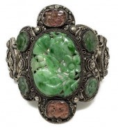 CHINESE SILVER, CARVED JADE, R