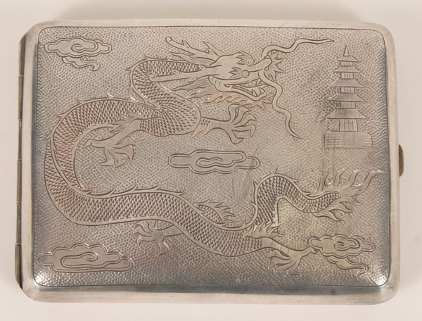 Chinese silver cigarette case;