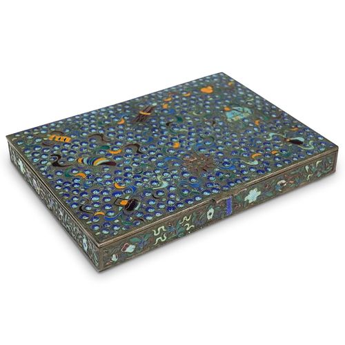 CHINESE SILVER CLOISONNE LIDDED