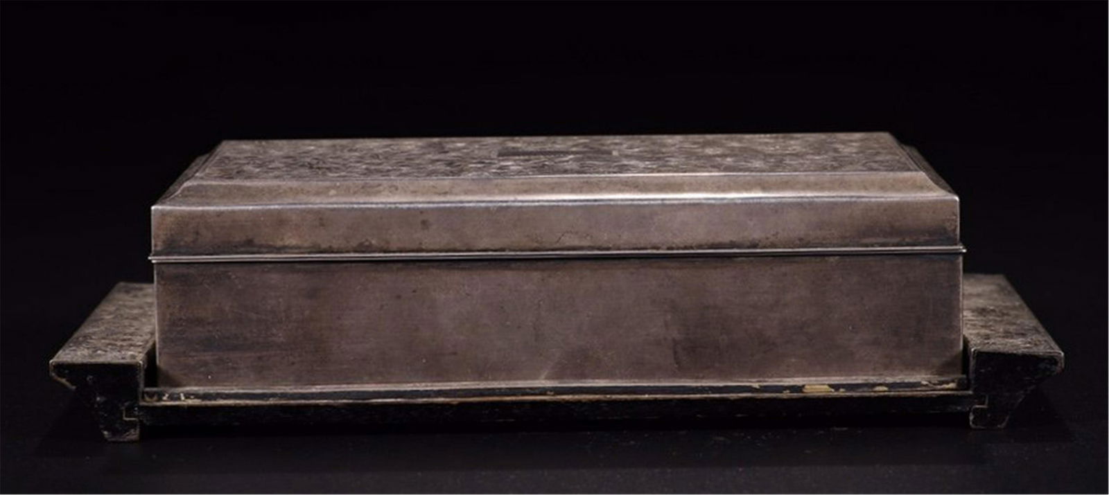 CHINESE SILVER COVERED HARDWOOD