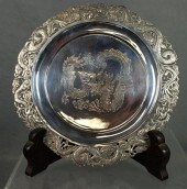 Chinese silver dragon engraved