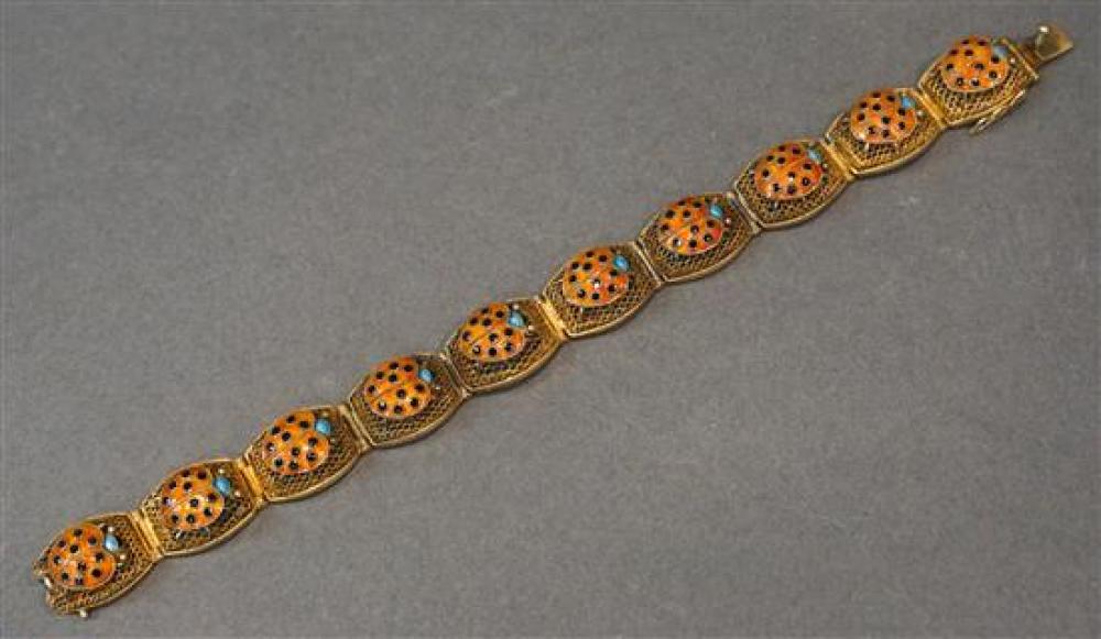 CHINESE SILVER, GILT AND ENAMEL